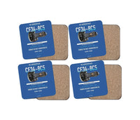 Thumbnail for CF34-8C5 design on blue 4 pieces set coaster