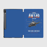 Thumbnail for Leonardo AW149 design on blue samsung tablet tablet case
