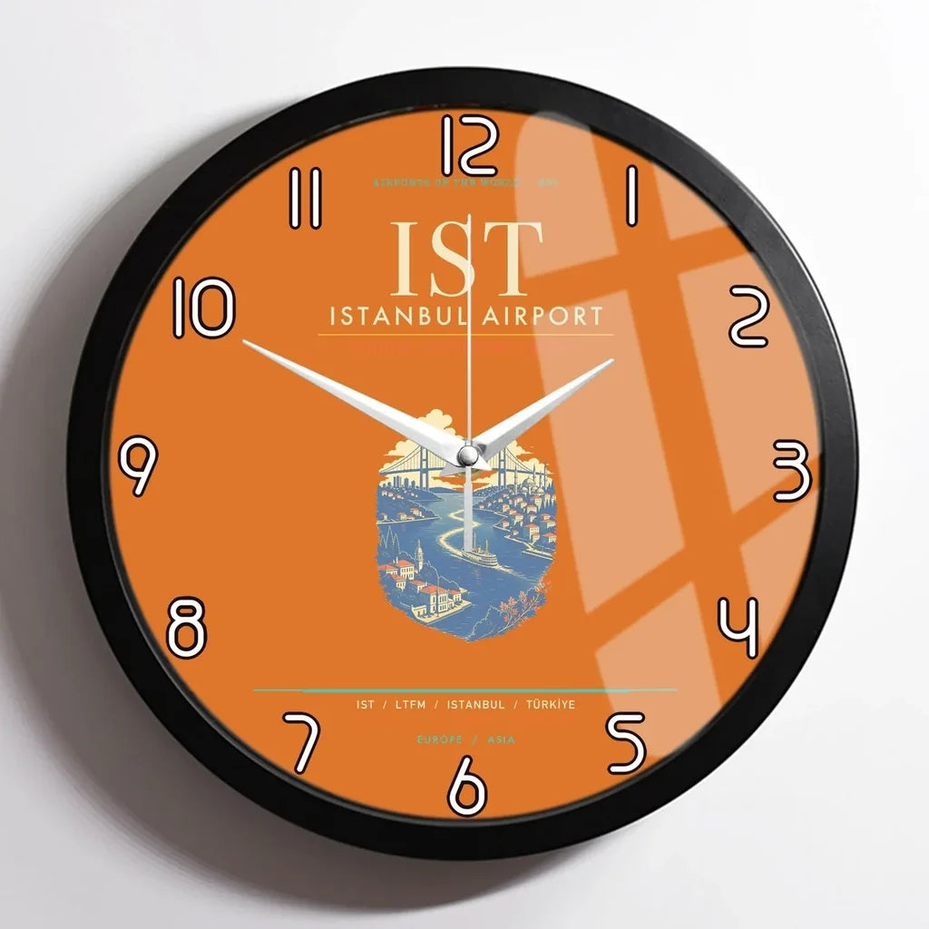 Istanbul Airport IST Wall-Clock Framed - Orange