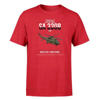 Thumbnail for Aérospatiale SA 330B Puma design on red t-shirt, single-side print