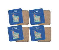 Thumbnail for Tancredo Neves International Airport (CNF) design on blue 4 pieces set coaster