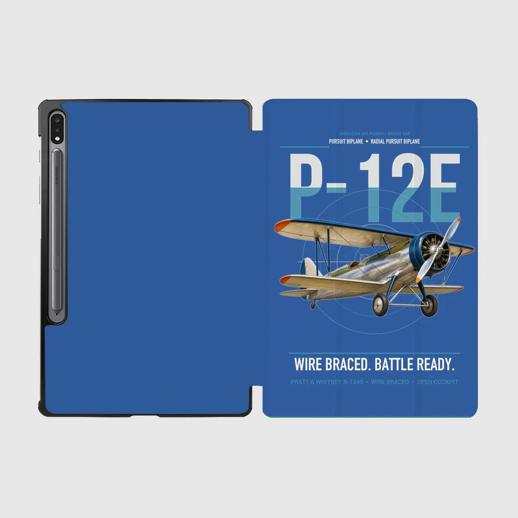 Boeing P-12E design on blue samsung tablet tablet case