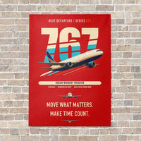 Thumbnail for Boeing 767-300F vertical canvas print - no frame - red background