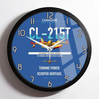 Thumbnail for Canadair CL-215T design on blue framed wall clock