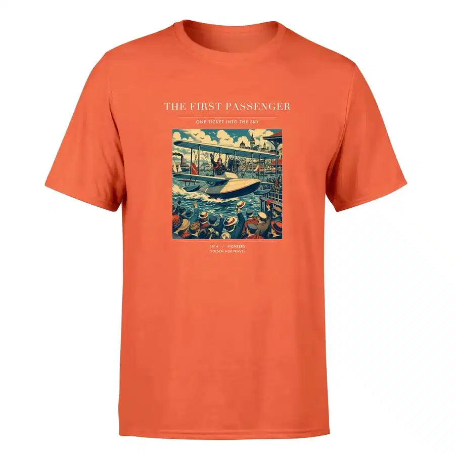 VINTAGE G4007 - The First Passenger - Premium T-Shirt design on orange premium t shirt
