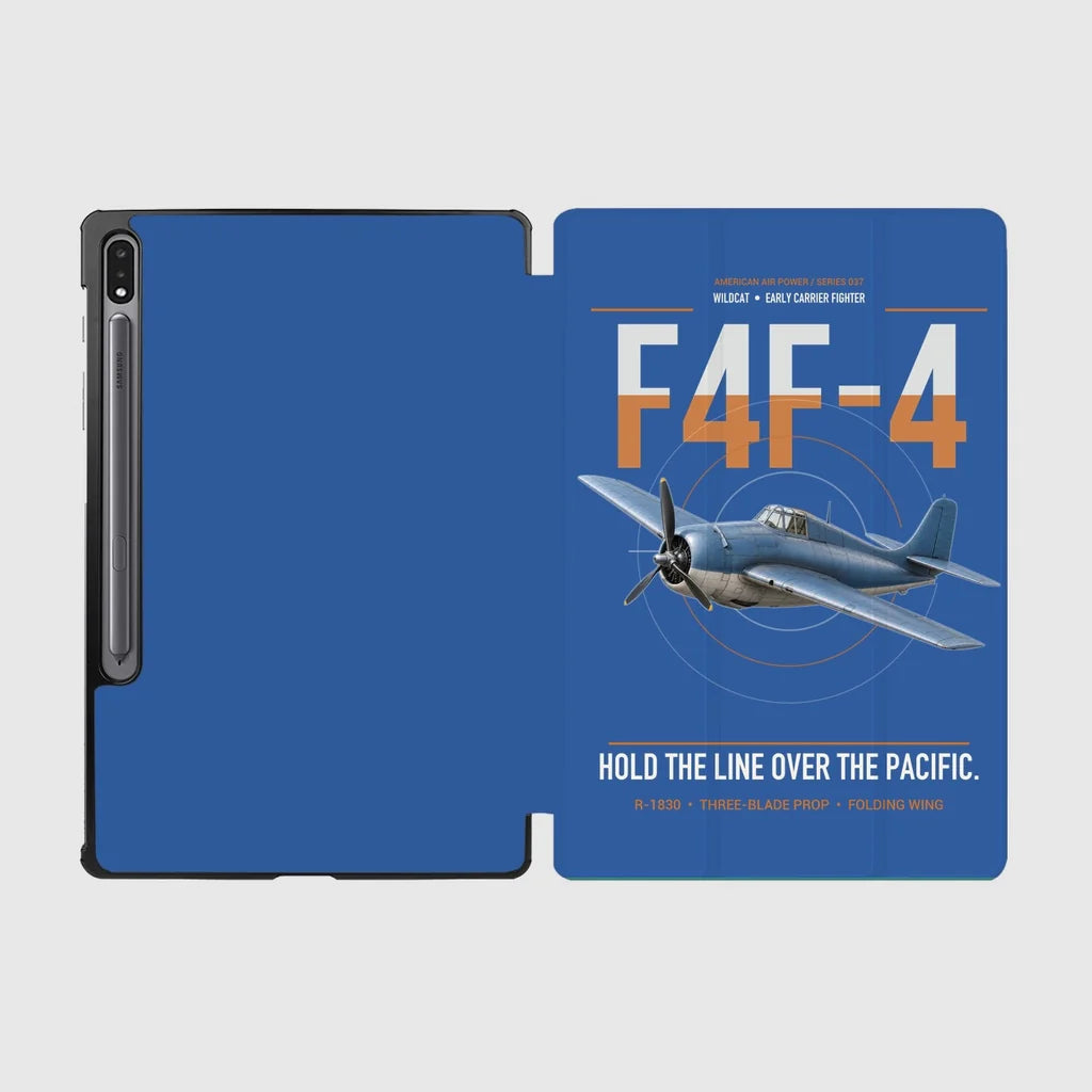 F4F-4 Wildcat design on blue samsung tablet tablet case