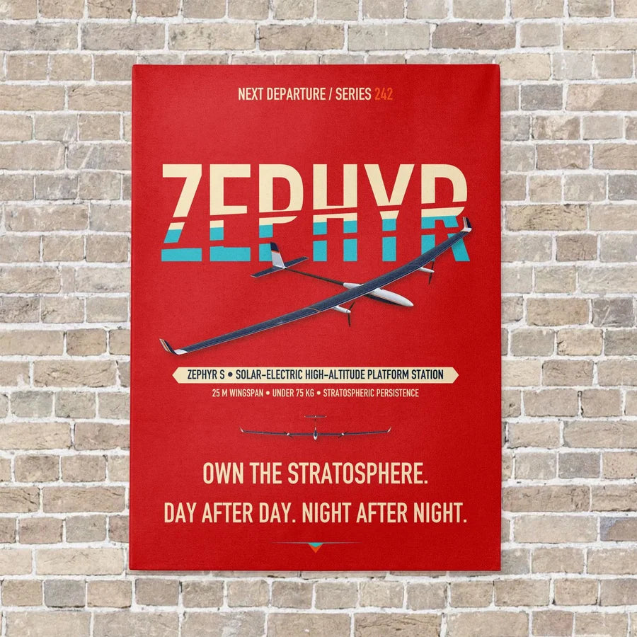 Airbus Zephyr S vertical canvas print - no frame - red background