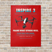 Thumbnail for DJI Inspire 3 vertical canvas print - no frame - red background