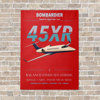 Thumbnail for Bombardier Learjet 45XR vertical canvas print - no frame - red background