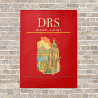 Thumbnail for Dresden Airport DRS vertical canvas print - no frame - red background