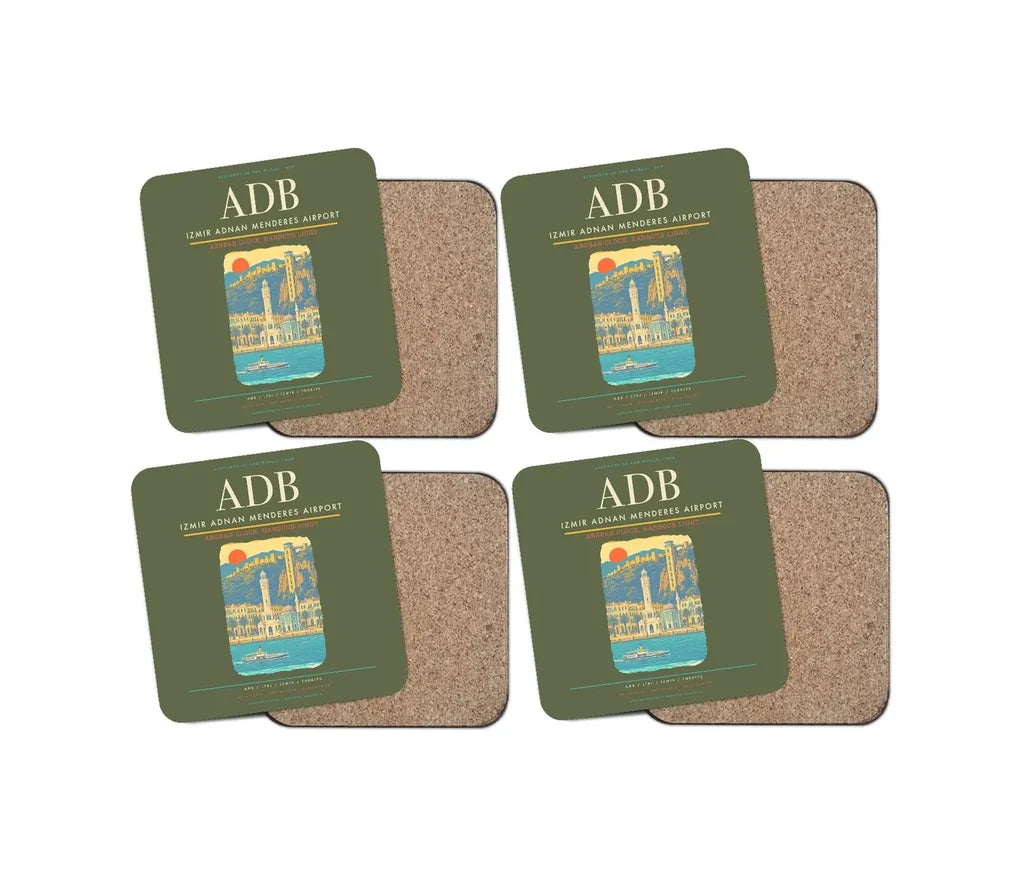Izmir Adnan Menderes Airport ADB Coaster 4-Pieces-Set - Green Army