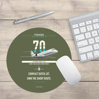 Thumbnail for Fokker 70 design on green army round mouse pad