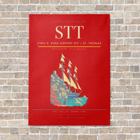 Thumbnail for Cyril E. King Airport STT — St. Thomas vertical canvas print - no frame - red background