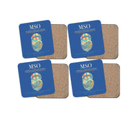 Thumbnail for Missoula Montana Airport (MSO) design on blue 4 pieces set coaster