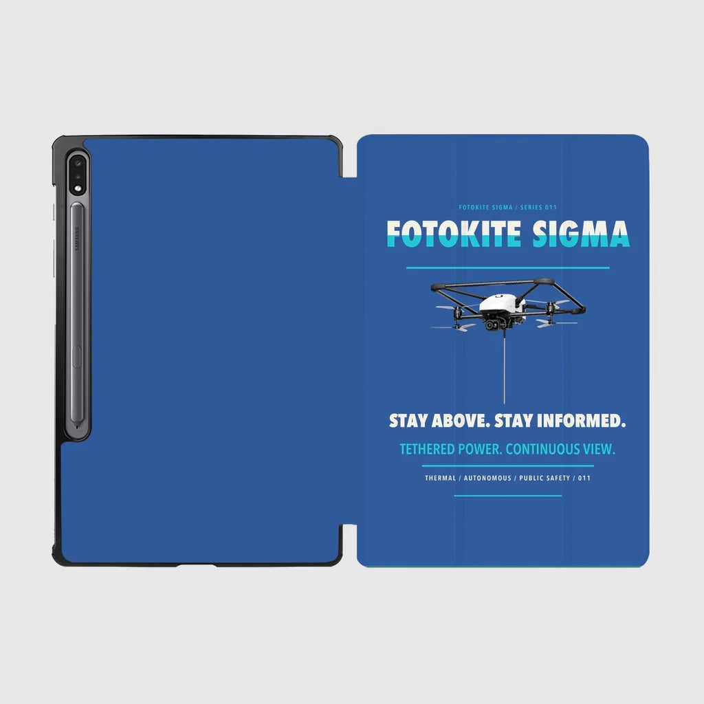 Fotokite Sigma design on blue samsung tablet tablet case