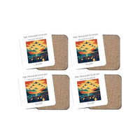 Thumbnail for The Twilight Flypast - Designed Coasters design on white 4-pieces-set