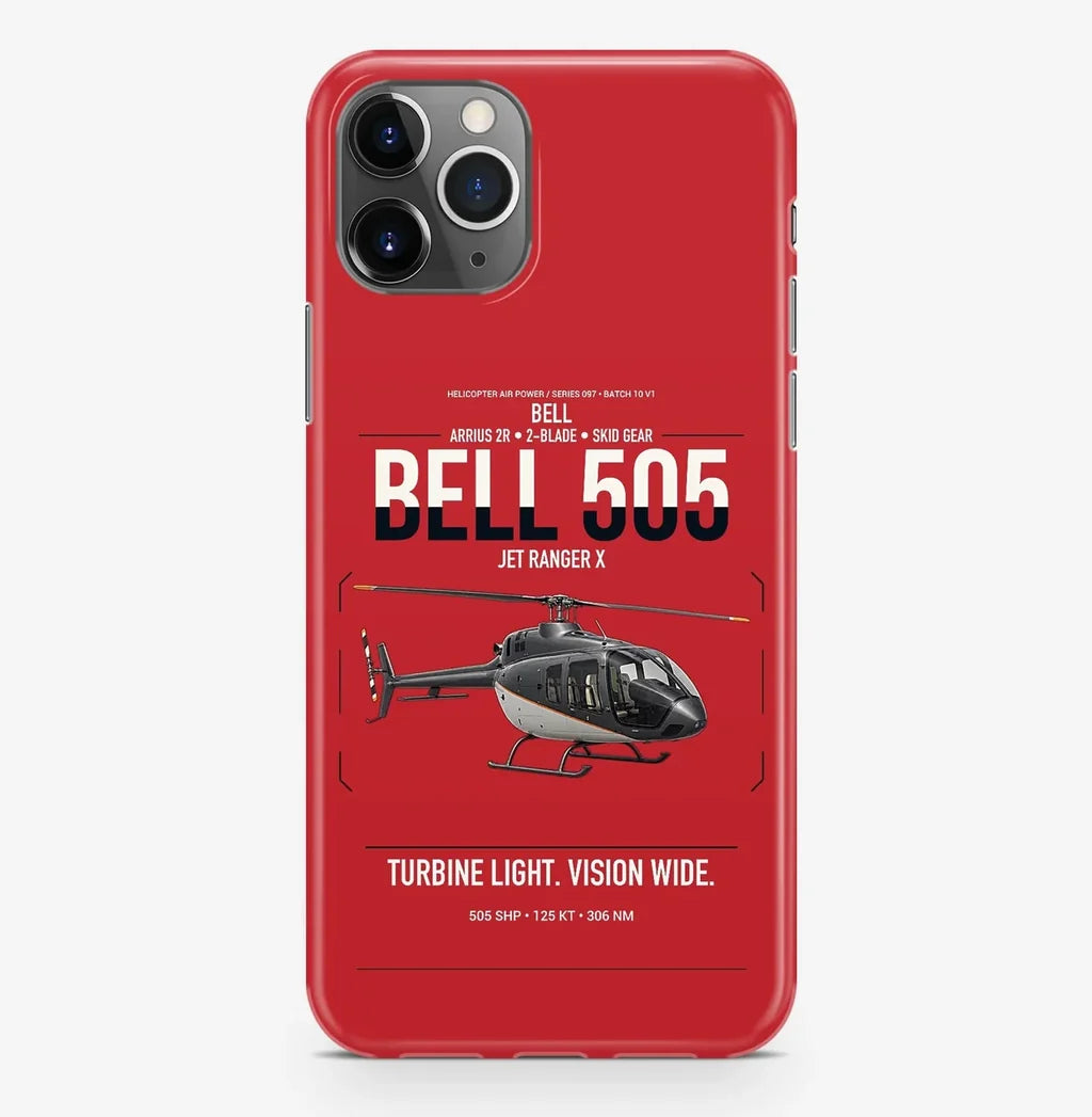 Bell 505 Jet Ranger X design on red magsafe iphone case, for iPhone Pro Max
