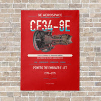 Thumbnail for CF34-8E vertical canvas print - no frame - red background