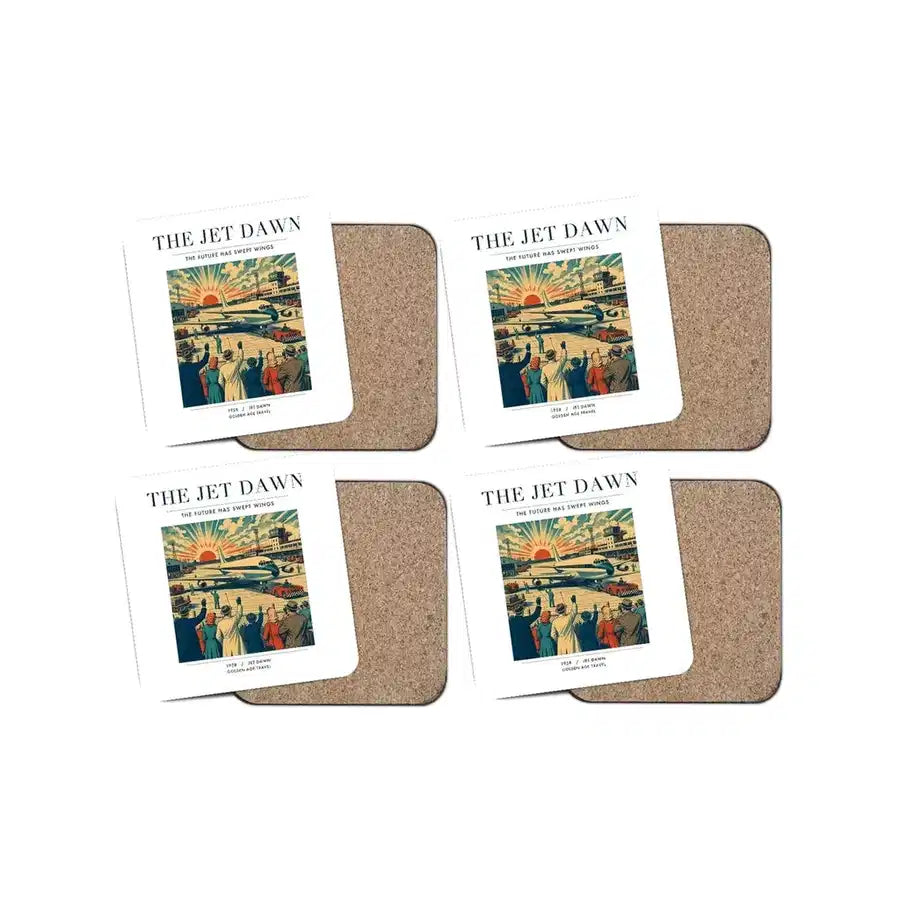 The Jet Dawn - Designed Coasters design on white 4-pieces-set
