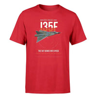 Thumbnail for Saab J 35F Draken design on red t-shirt, single-side print