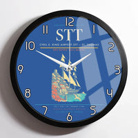 Thumbnail for Cyril E. King Airport (STT) design on blue framed wall clock