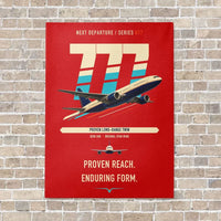 Thumbnail for Boeing 777-200ER vertical canvas print - no frame - red background