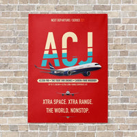 Thumbnail for Airbus ACJ350 / exact ACJ350-900 vertical canvas print - no frame - red background
