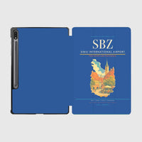 Thumbnail for Sibiu International Airport (SBZ) design on blue samsung tablet tablet case