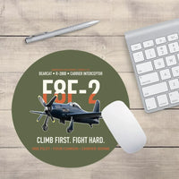 Thumbnail for F8F-2 Bearcat Climb First Fight Hard design on green army round mouse pad