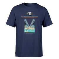 Thumbnail for Palm Beach International Airport (PBI) T-Shirt single-side front print in Navy Blue | palm-beach-international-airport-pbi-double-side-t-shirt