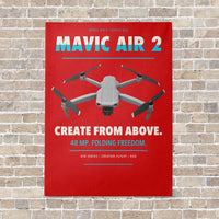 Thumbnail for DJI Mavic Air 2 vertical canvas print - no frame - red background