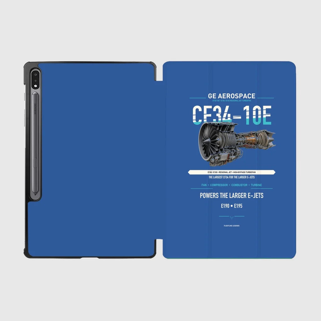 CF34-10E design on blue samsung tablet tablet case