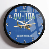 Thumbnail for OV-10A Bronco design on blue framed wall clock