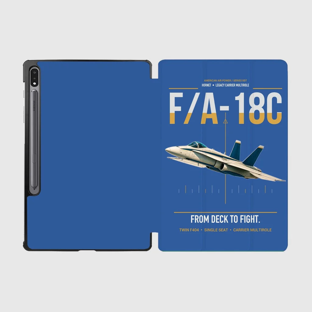 F-A-18C Hornet design on blue samsung tablet tablet case