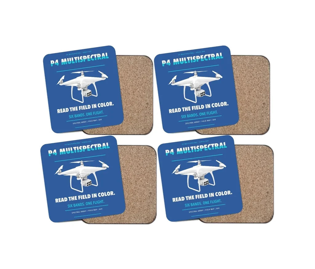 DJI P4 Multispectral design on blue 4 pieces set coaster