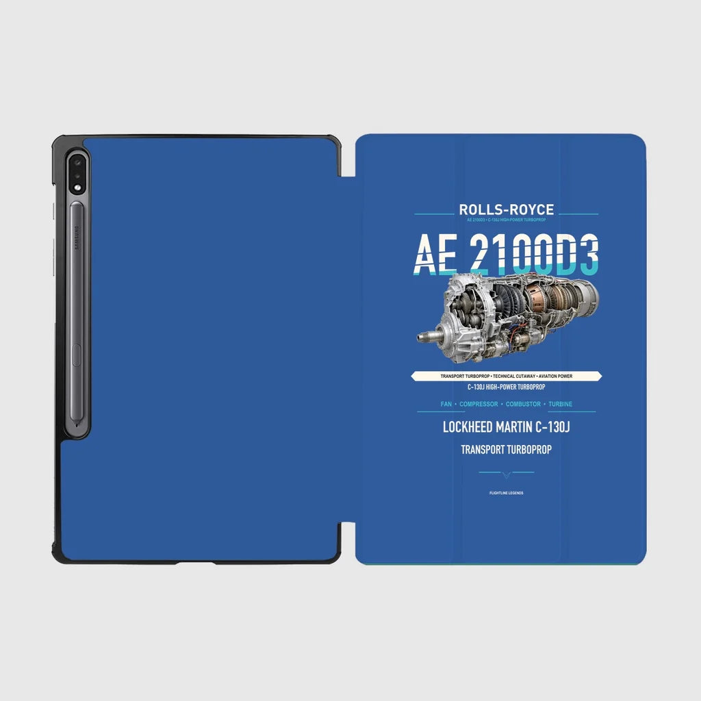 AE 2100D3 design on blue samsung tablet tablet case