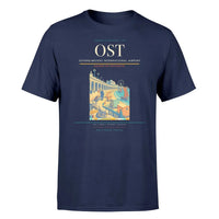 Thumbnail for Ostend-Bruges International Airport (OST) T-Shirt single-side front print in Navy Blue | ostend-bruges-international-airport-ost-double-side-t-shirt