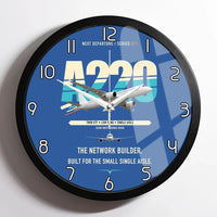 Thumbnail for Airbus A220-300 design on blue framed wall clock