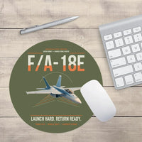 Thumbnail for F-A-18E Super Hornet design on green army round mouse pad