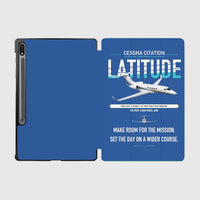 Thumbnail for Cessna Citation Latitude design on blue samsung tablet tablet case