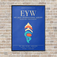 Thumbnail for Key West International Airport EYW - Canvas Framed - Blue