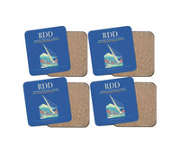 Thumbnail for Redding Regional Airport (RDD) design on blue 4 pieces set coaster