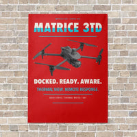 Thumbnail for DJI Matrice 3TD vertical canvas print - no frame - red background