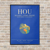 Thumbnail for William P. Hobby Airport HOU - Canvas Framed - Blue