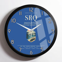 Thumbnail for Sarasota Bradenton International Airport (SRQ) design on blue framed wall clock