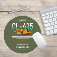 Thumbnail for Canadair CL-415 design on green army round mouse pad