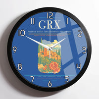 Thumbnail for Federico García Lorca Granada-Jaén Airport (GRX) design on blue framed wall clock