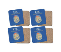 Thumbnail for Erbil International Airport (EBL) design on blue 4 pieces set coaster
