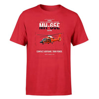 Thumbnail for Airbus MH-65E Dolphin design on red t-shirt, single-side print