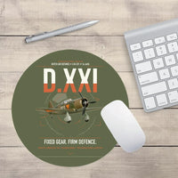 Thumbnail for Fokker D.XXI — Dutch LVA aircraft 221 design on green army round mouse pad